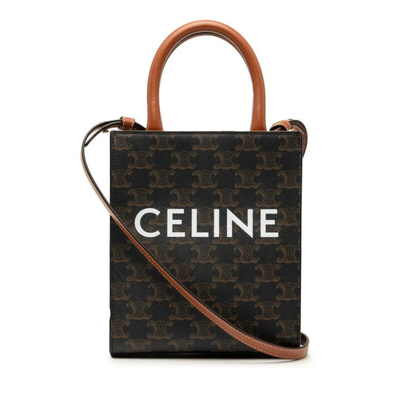 Celine Handbags - Celine Vertical Cabas Handbag Shoulder Bag Brown Black Leather